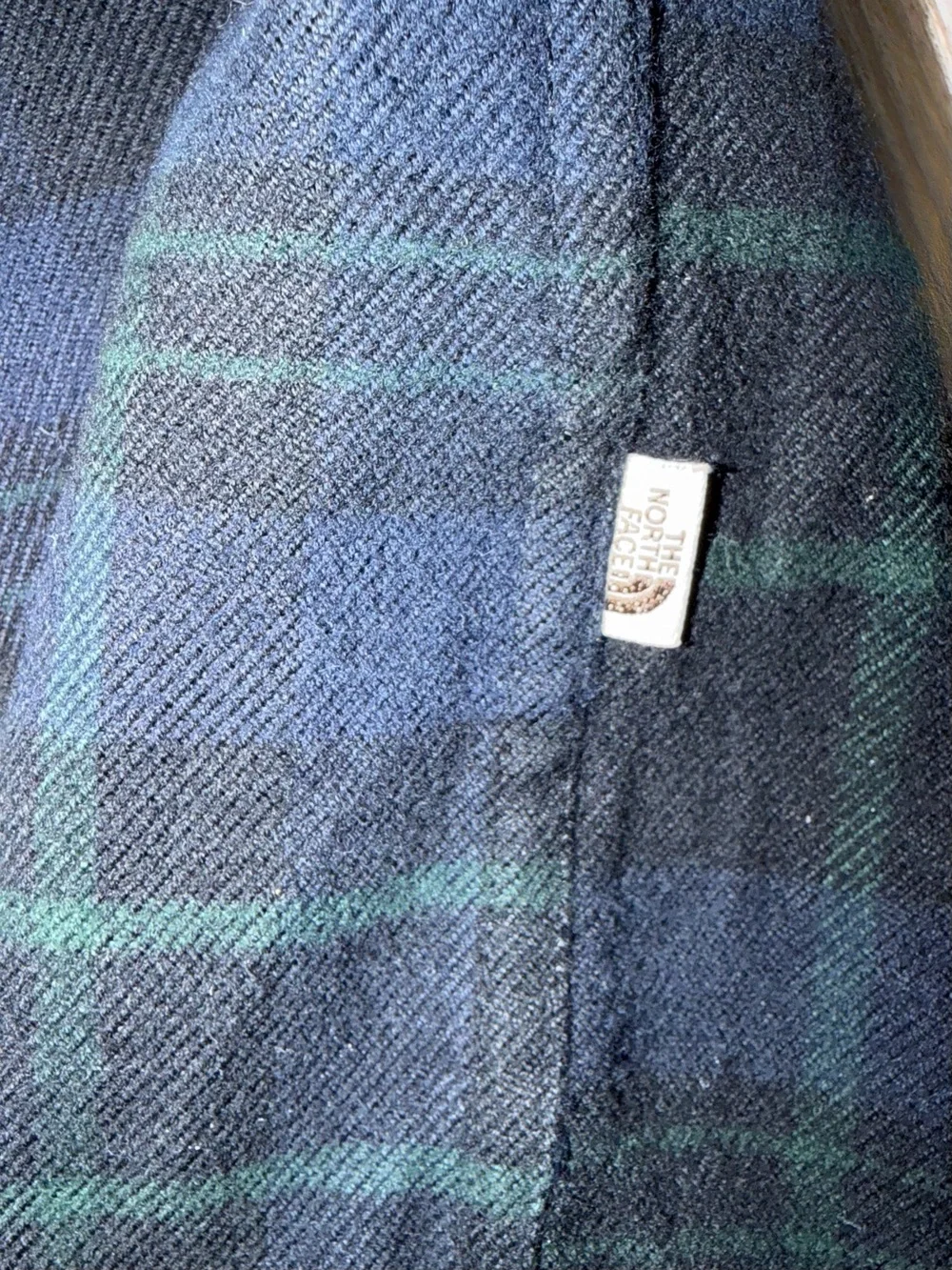 The North Face Flannel Blue & Dark Green Plaid Button-Down Men’s Shirt